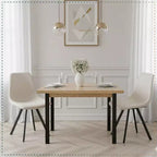LeisureMod Markley Chaise de salle à manger moderne en cuir, assise rembourrée, pieds en métal, design élégant pour cuisine, salle à manger, bureau, salon ou café
