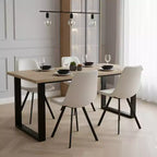 LeisureMod Markley Chaise de salle à manger moderne en cuir, assise rembourrée, pieds en métal, design élégant pour cuisine, salle à manger, bureau, salon ou café