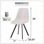 LeisureMod Markley Chaise de salle à manger moderne en cuir, assise rembourrée, pieds en métal, design élégant pour cuisine, salle à manger, bureau, salon ou café