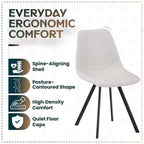 LeisureMod Markley Chaise de salle à manger moderne en cuir, assise rembourrée, pieds en métal, design élégant pour cuisine, salle à manger, bureau, salon ou café