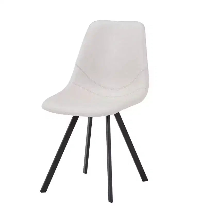 LeisureMod Markley Chaise de salle à manger moderne en cuir, assise rembourrée, pieds en métal, design élégant pour cuisine, salle à manger, bureau, salon ou café