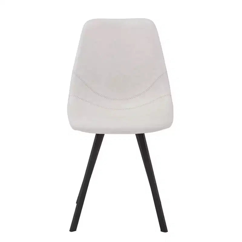 LeisureMod Markley Chaise de salle à manger moderne en cuir, assise rembourrée, pieds en métal, design élégant pour cuisine, salle à manger, bureau, salon ou café