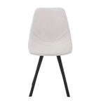 LeisureMod Markley Chaise de salle à manger moderne en cuir, assise rembourrée, pieds en métal, design élégant pour cuisine, salle à manger, bureau, salon ou café
