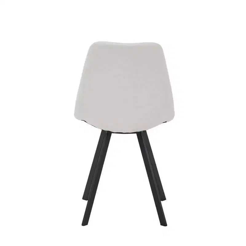 LeisureMod Markley Chaise de salle à manger moderne en cuir, assise rembourrée, pieds en métal, design élégant pour cuisine, salle à manger, bureau, salon ou café