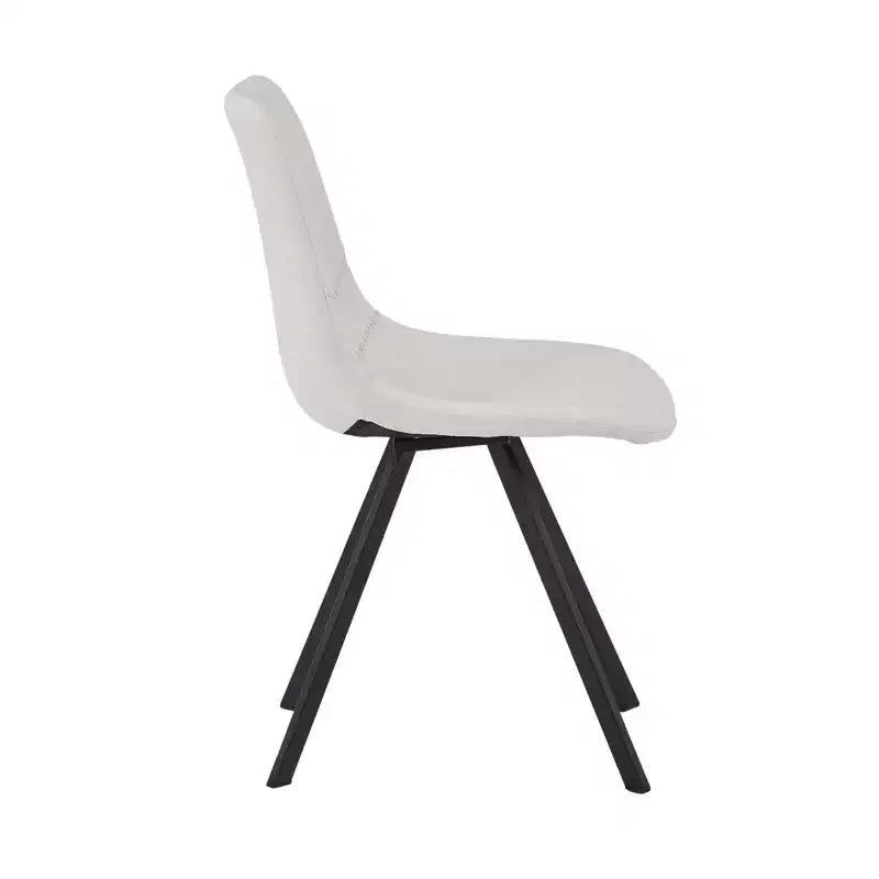 LeisureMod Markley Chaise de salle à manger moderne en cuir, assise rembourrée, pieds en métal, design élégant pour cuisine, salle à manger, bureau, salon ou café