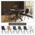 LeisureMod Markley Chaise de salle à manger moderne en cuir, assise rembourrée, pieds en métal, design élégant pour cuisine, salle à manger, bureau, salon ou café
