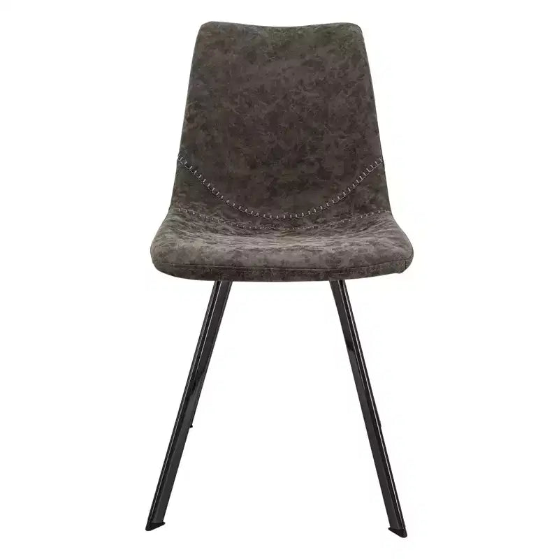 LeisureMod Markley Chaise de salle à manger moderne en cuir, assise rembourrée, pieds en métal, design élégant pour cuisine, salle à manger, bureau, salon ou café