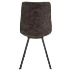 LeisureMod Markley Chaise de salle à manger moderne en cuir, assise rembourrée, pieds en métal, design élégant pour cuisine, salle à manger, bureau, salon ou café