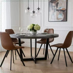 LeisureMod Markley Chaise de salle à manger moderne en cuir, assise rembourrée, pieds en métal, design élégant pour cuisine, salle à manger, bureau, salon ou café