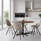 LeisureMod Markley Chaise de salle à manger moderne en cuir, assise rembourrée, pieds en métal, design élégant pour cuisine, salle à manger, bureau, salon ou café