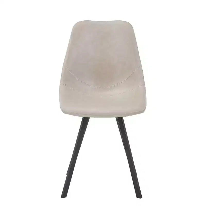 LeisureMod Markley Chaise de salle à manger moderne en cuir, assise rembourrée, pieds en métal, design élégant pour cuisine, salle à manger, bureau, salon ou café