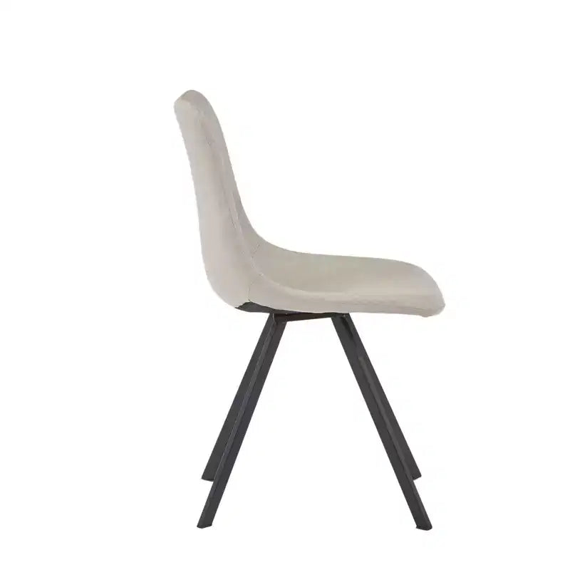LeisureMod Markley Chaise de salle à manger moderne en cuir, assise rembourrée, pieds en métal, design élégant pour cuisine, salle à manger, bureau, salon ou café