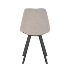 LeisureMod Markley Chaise de salle à manger moderne en cuir, assise rembourrée, pieds en métal, design élégant pour cuisine, salle à manger, bureau, salon ou café
