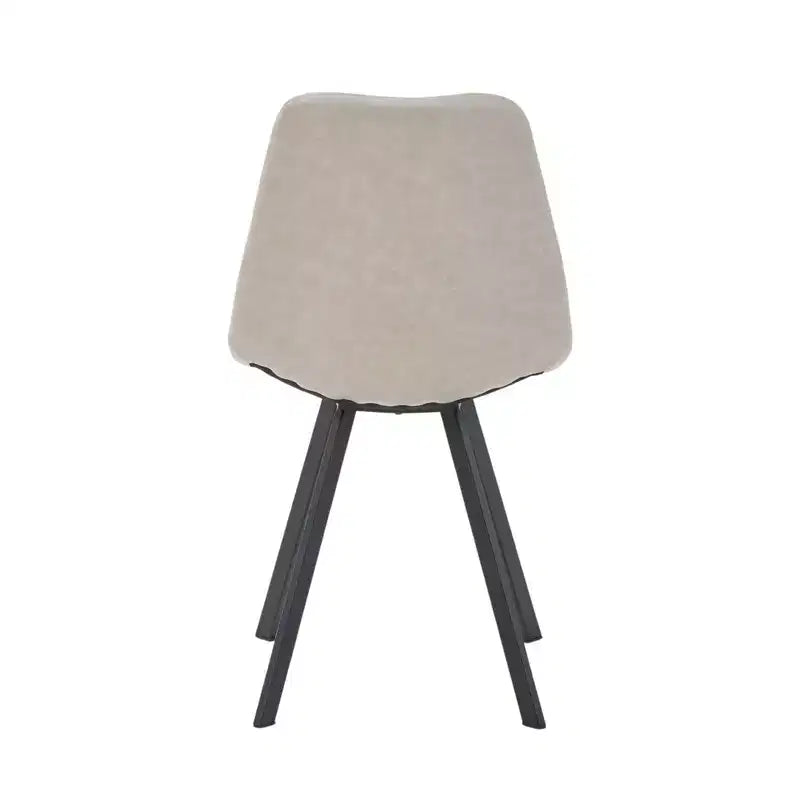 LeisureMod Markley Chaise de salle à manger moderne en cuir, assise rembourrée, pieds en métal, design élégant pour cuisine, salle à manger, bureau, salon ou café