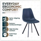 LeisureMod Markley Chaise de salle à manger moderne en cuir, assise rembourrée, pieds en métal, design élégant pour cuisine, salle à manger, bureau, salon ou café