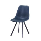 LeisureMod Markley Chaise de salle à manger moderne en cuir, assise rembourrée, pieds en métal, design élégant pour cuisine, salle à manger, bureau, salon ou café