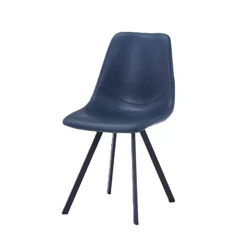 LeisureMod Markley Chaise de salle à manger moderne en cuir, assise rembourrée, pieds en métal, design élégant pour cuisine, salle à manger, bureau, salon ou café