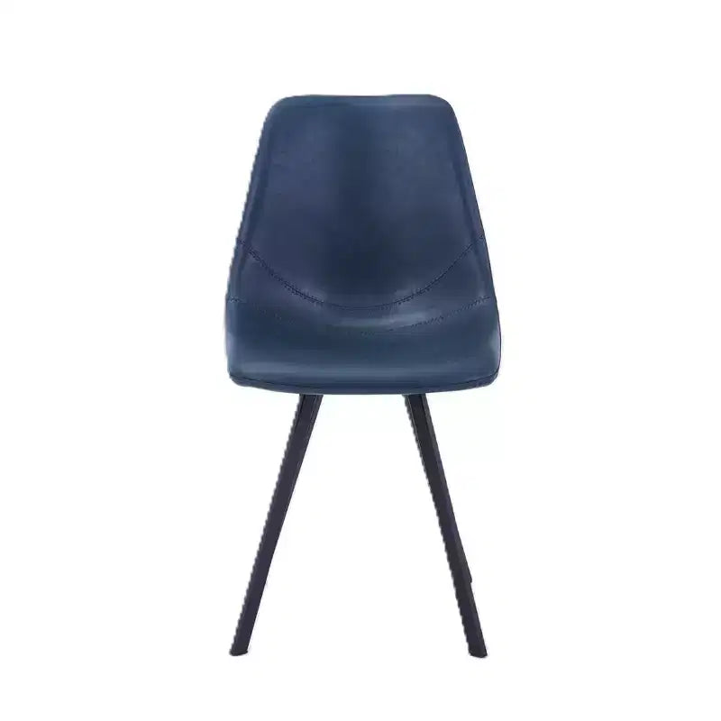LeisureMod Markley Chaise de salle à manger moderne en cuir, assise rembourrée, pieds en métal, design élégant pour cuisine, salle à manger, bureau, salon ou café