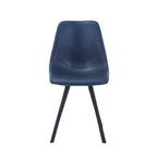 LeisureMod Markley Chaise de salle à manger moderne en cuir, assise rembourrée, pieds en métal, design élégant pour cuisine, salle à manger, bureau, salon ou café