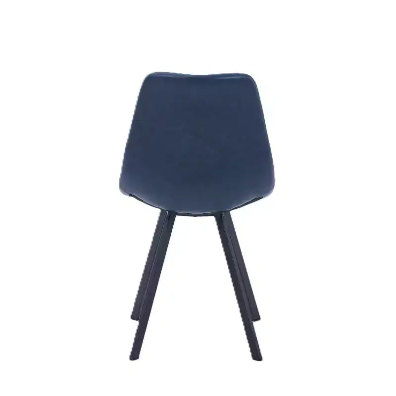 LeisureMod Markley Chaise de salle à manger moderne en cuir, assise rembourrée, pieds en métal, design élégant pour cuisine, salle à manger, bureau, salon ou café