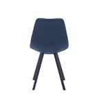 LeisureMod Markley Chaise de salle à manger moderne en cuir, assise rembourrée, pieds en métal, design élégant pour cuisine, salle à manger, bureau, salon ou café