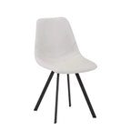 LeisureMod Markley Chaise de salle à manger moderne en cuir, assise rembourrée, pieds en métal, design élégant pour cuisine, salle à manger, bureau, salon ou café
