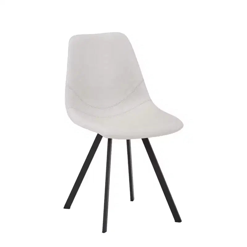 LeisureMod Markley Chaise de salle à manger moderne en cuir, assise rembourrée, pieds en métal, design élégant pour cuisine, salle à manger, bureau, salon ou café