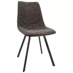 LeisureMod Markley Chaise de salle à manger moderne en cuir, assise rembourrée, pieds en métal, design élégant pour cuisine, salle à manger, bureau, salon ou café