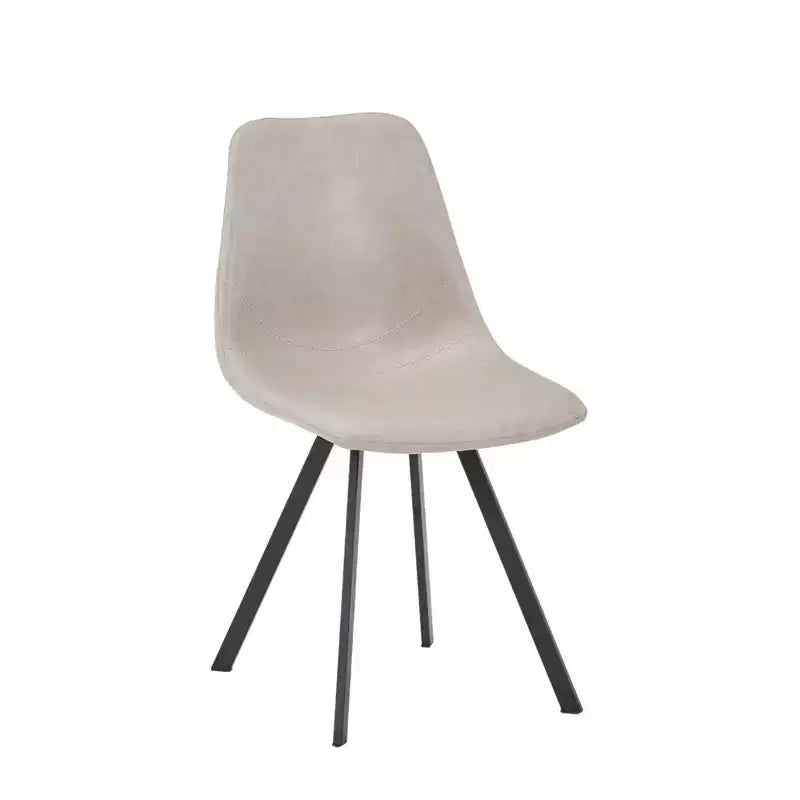 LeisureMod Markley Chaise de salle à manger moderne en cuir, assise rembourrée, pieds en métal, design élégant pour cuisine, salle à manger, bureau, salon ou café