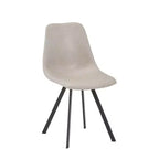 LeisureMod Markley Chaise de salle à manger moderne en cuir, assise rembourrée, pieds en métal, design élégant pour cuisine, salle à manger, bureau, salon ou café