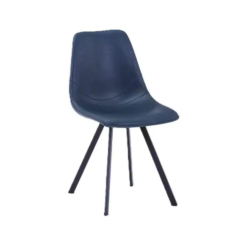 LeisureMod Markley Chaise de salle à manger moderne en cuir, assise rembourrée, pieds en métal, design élégant pour cuisine, salle à manger, bureau, salon ou café