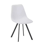 LeisureMod Markley Chaise de salle à manger moderne en cuir, assise rembourrée, pieds en métal, design élégant pour cuisine, salle à manger, bureau, salon ou café