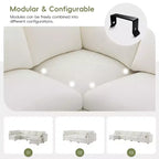 GDFStudio Hudson Canapé modulable d'angle 6 places moderne en chenille convertible en lit en forme de U avec pouf