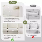 GDFStudio Hudson Canapé modulable d'angle 6 places moderne en chenille convertible en lit en forme de U avec pouf