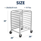 Étagère à plaques à pâtisserie en aluminium - Chariot de refroidissement mobile à roues verrouillables - pour cuisine et pâtisserie