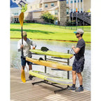 Porte-kayak autoportant robuste à 3 niveaux, porte-bagages en acier avec roues verrouillables, peut contenir des kayaks, des canoës, des SUP, des planches de surf jusqu'à 54 kg, pour garage