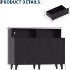 Armoire de rangement, meuble de bar à café avec tiroirs et étagères réglables, buffet de cuisine autoportant avec huche pour salon, cuisine
