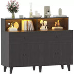 Armoire de rangement, meuble de bar à café avec tiroirs et étagères réglables, buffet de cuisine autoportant avec huche pour salon, cuisine