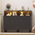 Armoire de rangement, meuble de bar à café avec tiroirs et étagères réglables, buffet de cuisine autoportant avec huche pour salon, cuisine