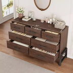 Commode de rangement en bois à 7 tiroirs, meuble de rangement pour chambre, salon et entrée