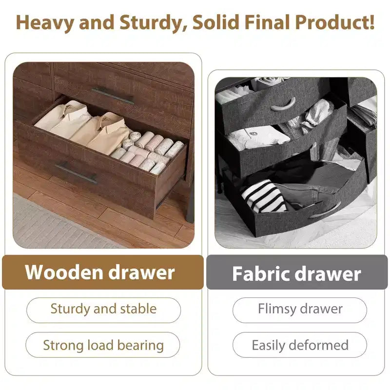 Commode de rangement en bois à 7 tiroirs, meuble de rangement pour chambre, salon et entrée