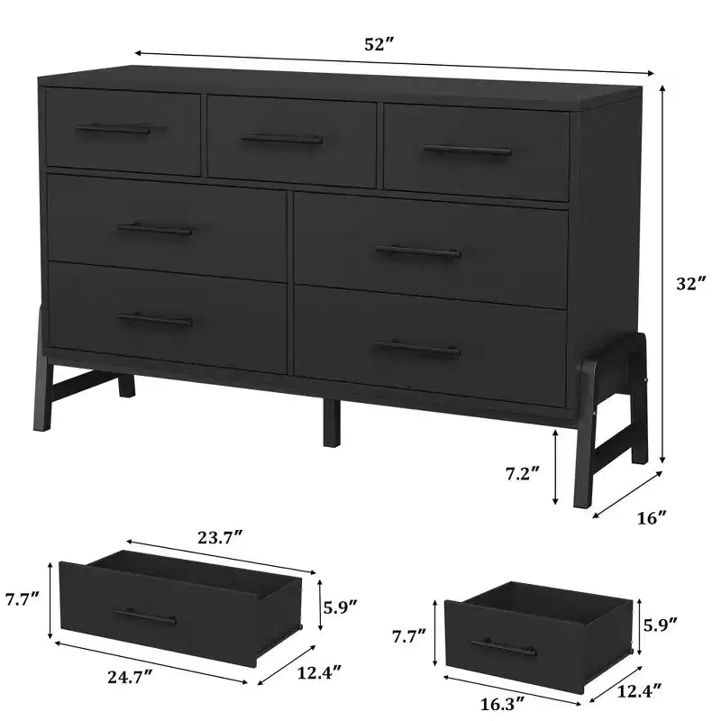 Commode de rangement en bois à 7 tiroirs, meuble de rangement pour chambre, salon et entrée