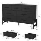 Commode de rangement en bois à 7 tiroirs, meuble de rangement pour chambre, salon et entrée