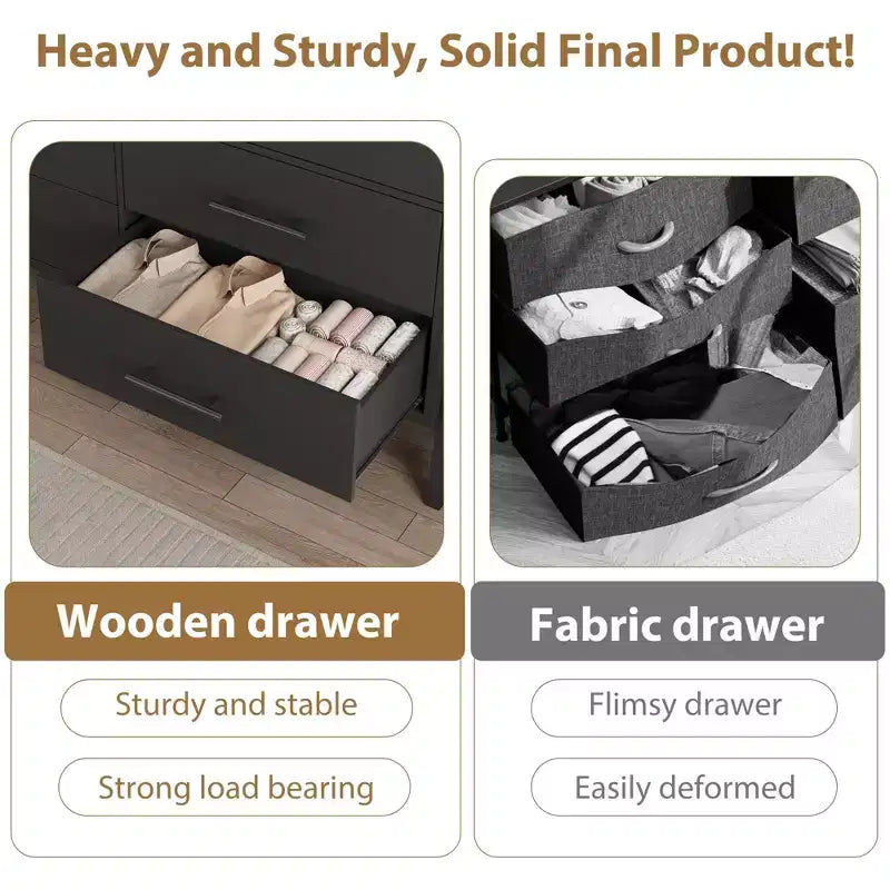 Commode de rangement en bois à 7 tiroirs, meuble de rangement pour chambre, salon et entrée