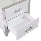 Table de chevet moderne laquée brillante avec 2 tiroirs, élégante table de chevet avec pieds et poignées en métal - Panipeachy