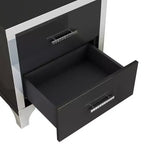 Table de chevet moderne laquée brillante avec 2 tiroirs, élégante table de chevet avec pieds et poignées en métal - Panipeachy
