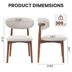 Lot de 2 Chaises de Salle à Manger en Bois Confort Supérieur, Assise Rembourrée en Lin Pieds Café Design Élégant, Idéales pour Cuisine Salle à Manger Chambre