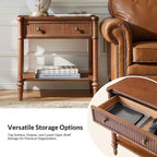 Godefroy Table d'appoint 1 tiroir, 66 cm, lot de 2 | HULALA HOME-WALNUT