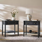 Godefroy Table d'appoint 1 tiroir, 66 cm, lot de 2 | HULALA HOME-WALNUT