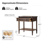 Godefroy Table d'appoint 1 tiroir, 66 cm, lot de 2 | HULALA HOME-WALNUT